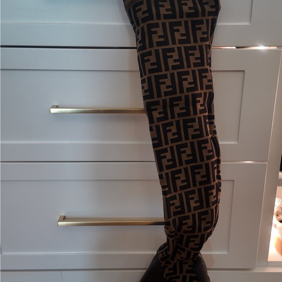 FENDI Zucca FF Logo Printed Sock Boots